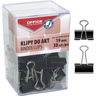Klipy do dokumentów Office Products 19mm czarne (30) Office Products