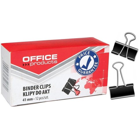 Klipy do dokumentów Office Products 41mm czarne (12) Office Products