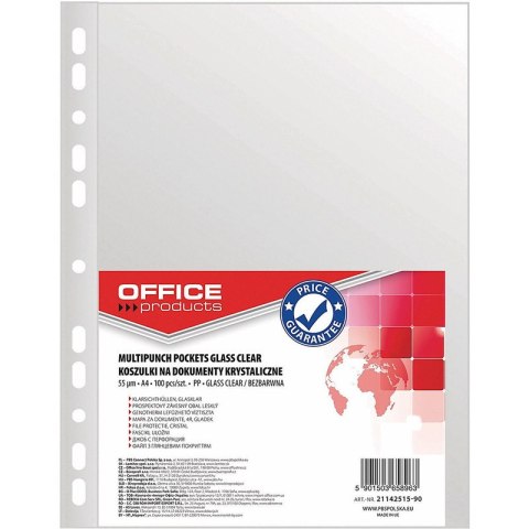 Koszulki Office Products A4/55µm krystaliczne (100) Office Products