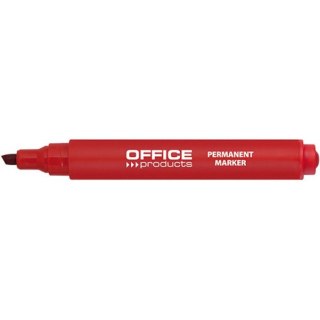 Marker permanentny Office Products 1-5mm ścięty czerwony Office Products