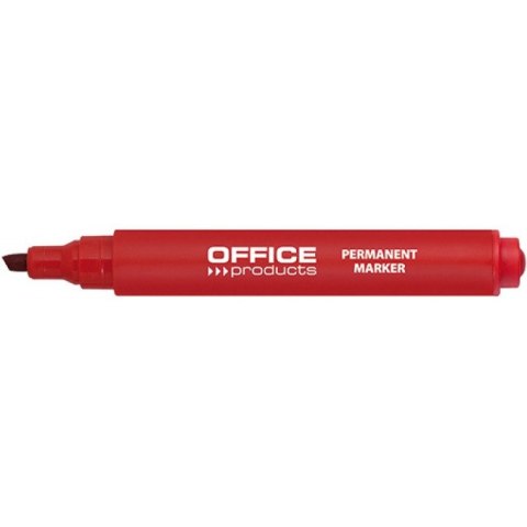 Marker permanentny Office Products 1-5mm ścięty czerwony Office Products