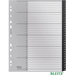 Przekładki PP Leitz Recycle A4 Maxi 1-31 czarne Leitz