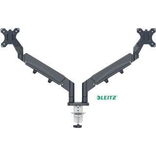 Ramię na 2 monitory Leitz Ergo ciemnoszare Leitz